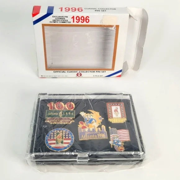 1996 Atlanta Olympics Official Collector 5 pin Set, Mint Condition, unopened